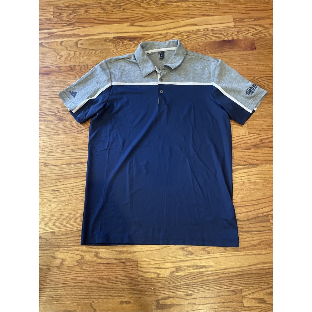 Adidas Men's Performance Polo Bristol Motor Speedway Gray Navy Size Medium